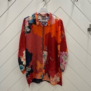 Johnny Was Long Sleeve Silk Top NWT